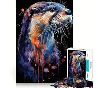 Puzzle da 1000 pezzi con lontra ad acquerello, ideale per adulti, regalo che stimola la memoria e favorisce il rilassamento mentale Taglio di alta qualità Una piacevole sorpresa (50x75cm)