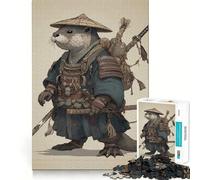 Puzzle da 1000 pezzi con lontra e guerriero samurai per ragazzi, gioco intelligente, immagine da assemblare per un momento di relax, regalo adorabile (50x75cm)