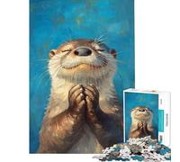 Puzzle da 1000 pezzi con lontra in preghiera e tema serenità ideale per adulti con taglio di precisione e Babbo Natale rompicapo per tutta la famiglia 50x75cm