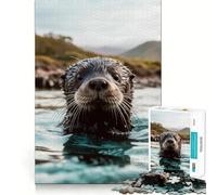 Puzzle da 1000 pezzi con lontra selvatica per ragazzi, gioco di puzzle per stimolare l'intelletto, divertimento per tutta la famiglia, taglio di qualità, regalo elegante (38x26cm)