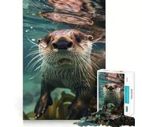Puzzle da 1000 pezzi con lontra sottomarina per ragazzi, gioco di logica e abilità, morbido, rilassante, taglio preciso, regalo prezioso (38x26cm)