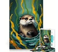 Puzzle da 1000 pezzi con lontra tra le alghe, ideale per ragazzi Gioco di logica e abilità, morbido, rilassante, con taglio preciso Regalo perfetto (38x52cm)