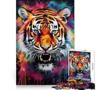 Puzzle da 1000 pezzi con l'opera d'arte della Tigre del Bengala di Banksy, ideale per adulti, per stimolare la mente, un passatempo rilassante e un regalo perfetto per le vacanze (38x26cm)