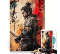 Puzzle da 1000 pezzi con l'opera d'arte graffiti del guerriero Myamoto Mushashi per adolescenti Un giocattolo divertente e rilassante, un'opera d'arte dai contorni netti da collezione (38x26cm)