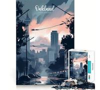 Puzzle da 1000 pezzi con l'orizzonte dello skyline di Oakland, ideale per adolescenti, per stimolare la memoria, favorire la serenità e creare un'atmosfera piacevole (38x52cm)