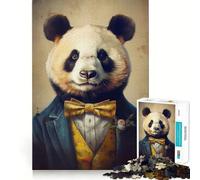 Puzzle da 1000 pezzi con l'orso panda Mr Dapper, gioco per adulti, esercizio mentale, divertimento in casa, taglio di precisione, regalo per le vacanze (38x52cm)