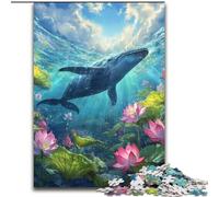 Puzzle da 1000 pezzi con loto e balena, puzzle impegnativi 26x38cm, regalo perfetto per la festa della mamma, compleanni, Natale