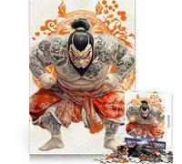 Puzzle da 1000 pezzi con lottatore di sumo tatuato per adolescenti, gioco di logica, semplice e divertente, taglio preciso, Babbo Natale, scegli il tuo desiderio 38x26cm