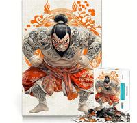Puzzle da 1000 pezzi con lottatore di sumo tatuato per adolescenti, ideale per migliorare la memoria, per il tempo libero a casa, con bordi precisi, 38x52cm