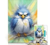 Puzzle da 1000 pezzi con l'uccellino blu scontroso, gioco educativo, antistress, compleanno e Natale 38x26cm