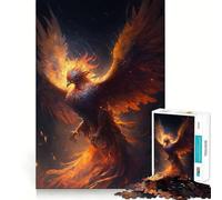 Puzzle da 1000 pezzi con l'uccello fenice per ragazzi, gioco di logica stimolante, evasione rilassante, bordi trasparenti, regalo di compleanno (38x52cm)