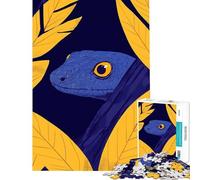 Puzzle da 1000 pezzi con lucertola blu tra le foglie Un gioco avvincente per coltivare la pazienza ideale per divertirsi in famiglia e come regalo di compleanno (dimensioni 38x26cm)