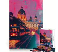 Puzzle da 1000 pezzi con luci al neon del tram, ideale per adulti, per migliorare la memoria e creare un'atmosfera rilassante Bordo fine Regalo perfetto per gli auguri di Babbo Natale (50x75cm)