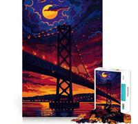 Puzzle da 1000 pezzi con luci notturne a forma di ponte,taglio preciso,divertente gioco di abilità mentale,gioco per il tempo libero,regalo festivo (50x75cm)