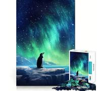 Puzzle da 1000 pezzi con luci polari a forma di pinguino per adulti gioco di concentrazione e stimolazione mentale divertente e silenzioso con bordi precisi ideale come regalo di Babbo Natale