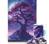 Puzzle da 1000 pezzi con luna e paesaggio giapponese gioco educativo antistress compleanno e Natale 38x52cm