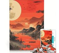 Puzzle da 1000 pezzi con luna e paesaggio giapponese gioco interattivo regalo di compleanno compleanno e Natale 38x52cm