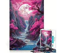 Puzzle da 1000 pezzi con luna piena al neon, gioco per adulti, esercizio mentale, divertimento tranquillo, design da assemblare, regalo premuroso (38x52cm)