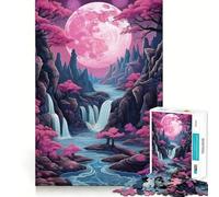 Puzzle da 1000 pezzi con luna piena al neon, ideale per ragazzi, un gioco stimolante per la mente, facile da assemblare e perfetto per il tempo libero (50x75cm) Regalo elegante