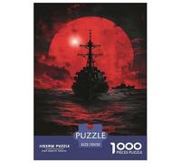 Puzzle da 1000 pezzi, con luna rossa, gioco di abilità impossibili, 100% cartone riciclato, per donne e uomini, 70 x 50 cm, 1000 pezzi