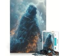 Puzzle da 1000 pezzi con l'uomo misterioso avvolto in un mantello blu, ideale per ragazzi, stimola l'intelletto, favorisce il tempo di condivisione, offre un regalo memorabile e di qualità (38x26cm)