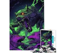 Puzzle da 1000 pezzi con lupi verdi e viola puzzle per adulti sfida di velocità manuale difficile e stimolante ideale come regalo 38x26cm