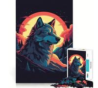 Puzzle da 1000 pezzi con lupo ad acquerello,gioco cognitivo divertente,componenti robusti e ben definiti,esercizio mentale per momenti di tranquillità a casa (38x52cm)