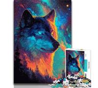 Puzzle da 1000 pezzi con lupo al neon per adolescenti, giochi divertenti: ogni pezzo è unico, un gioco stimolante e divertente per tutta la famiglia (38x26cm)