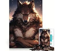 Puzzle da 1000 pezzi con lupo antropomorfo, ideale per adolescenti, per allenare la mente, giocare in gruppo, con taglio di precisione e come regalo per le feste 50x75cm
