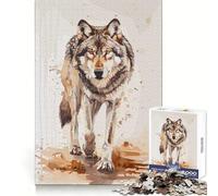 Puzzle da 1000 pezzi con lupo, arte contemporanea e selvaggia, per stimolare la concentrazione, ideale per distrarsi facilmente, con bordi precisi e un significato speciale (50x75cm)