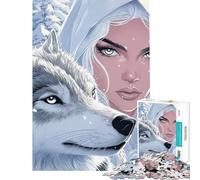Puzzle da 1000 pezzi con Lupo Bianco e Sacerdotessa gioco rompicapo per adulti ideale per passare il tempo durante le vacanze o il Natale (dimensioni 50x75cm)