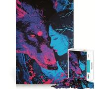 Puzzle da 1000 pezzi con lupo colorato,ideale per ragazzi,gioco cognitivo,perfetto per creare un gioco divertente in famiglia (38x52cm)