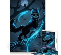 Puzzle da 1000 pezzi con lupo dalla faccia di teschio su un ramo luminoso, ideale per adolescenti Gioco di logica semplice e divertente, perfetto per il compleanno 50x75cm
