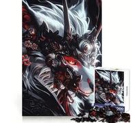 Puzzle da 1000 pezzi con lupo decorato e occhi rossi per adolescenti, gioco che stimola la logica e allevia lo stress, con bordi di qualità, ideale come regalo di Babbo Natale (50x75cm)