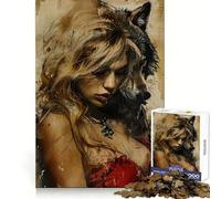 Puzzle da 1000 pezzi con lupo e donna per adolescenti, ideale per stimolare la concentrazione, il relax e creare un ricordo memorabile (50x75cm)
