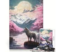 Puzzle da 1000 pezzi con lupo e luna piena per adulti, esercizio mentale, divertimento tranquillo, dimensioni perfette, regalo di Natale (50x75cm)