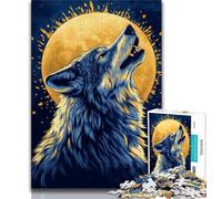 Puzzle da 1000 pezzi con lupo e luna piena puzzle da 1000 pezzi per adulti e adolescenti allena il cervello e le mani regali per amici e familiari (26x38cm)