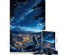 Puzzle da 1000 pezzi con lupo e monte Fuji per adulti, ideale per stimolare la mente, rilassare e creare ricordi memorabili (38x26cm)