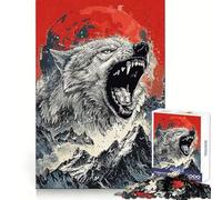 Puzzle da 1000 pezzi con lupo e natura selvaggia per adulti, stimolante per la mente, rilassante e divertente, con bordi uniformi, un regalo premuroso (38x26cm)