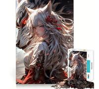 Puzzle da 1000 pezzi con lupo e samurai,animazione cognitiva e divertente,struttura ad incastro precisa,attività per rafforzare i legami affettivi (50x75cm)