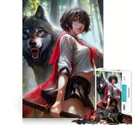 Puzzle da 1000 pezzi con lupo e samurai per adulti Allenamento mentale,gioco,incastro perfetto,nessun pezzo si stacca alleviare lo stress (38x52cm)