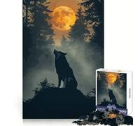 Puzzle da 1000 pezzi con lupo e tramonto, ideale per adolescenti, per allenare la concentrazione e il tempo libero, perfetto per un regalo speciale (50x75cm)