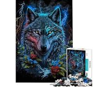 Puzzle da 1000 pezzi con lupo in mandala giungla gioco rompicapo per adulti divertimento in famiglia regalo per amici e parenti (dimensioni 38x26cm)