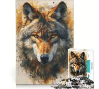 Puzzle da 1000 pezzi con lupo in stile boho acquerellato un gioco interattivo che allena la mente e la manualità con pezzi a incastro di forma casuale 50x75cm