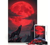 Puzzle da 1000 pezzi con lupo, luna ululante e castello, ideale per adolescenti, attività fisica e ricreativa, con incastro perfetto, regalo di compleanno (38x52cm)