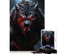 Puzzle da 1000 pezzi con lupo mannaro dagli occhi luminosi per adolescenti, ideale per sviluppare le capacità logiche, un passatempo rilassante e preciso, perfetto come regalo di Natale (38x52cm)