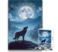 Puzzle da 1000 pezzi con lupo mannaro e paesaggio, un modo rilassante per riempire il tempo libero, giocattolo da gioco con taglio preciso e costante, dimensioni 38x26cm
