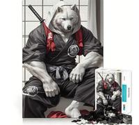 Puzzle da 1000 pezzi con lupo samurai e katana per ragazzi,stimolante per le capacità cognitive,con incastro sicuro e pezzi che non si staccano,un modo coinvolgente per passare il tempo libero