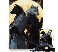 Puzzle da 1000 pezzi con lupo, samurai e pistolero per adulti, esercizio mentale, divertimento tranquillo, dimensioni perfette, regalo di Natale (38x26cm)