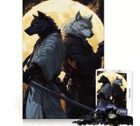 Puzzle da 1000 pezzi con lupo, samurai e pistolero per adulti, stimola la mente, allevia lo stress, divertente, con bordi precisi, un regalo perfetto (50x75cm)